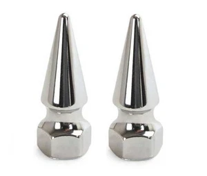 Colony Chrome Pike Nuts (Pair) fit Harley-Davidson 1/2" -13 UNC Imperial Bolt - Picture 1 of 5