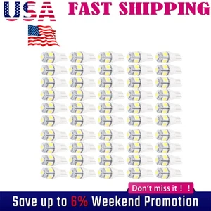 50x Super White T10 5050 5-SMD LED Interior Light bulbs W5W 192 194 158 168 2825 - Picture 1 of 12