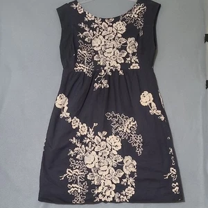 J. CREW Mirabel Floral Embroidered Sleeveless Floral Gray and Cream Dress Size 6 - Picture 1 of 12