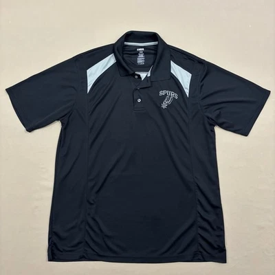 NBA San Antonio Spurs Basketball Men’s Black and Gray Polo Shirt Size XL - Image 1 of 4