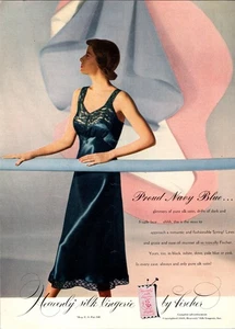 1949 Heavenly lingerie by Fischer proud navy slip lingerie vintage fashion ad - Picture 1 of 1