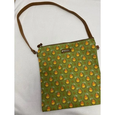 Bolso Bandolera Cartera Longaberger Verde Oliva Estampado Paisley Foto 1 de 4