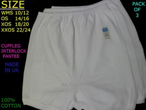 3, PARES DAMA MUJER BLANCO 100% ALGODÓN BRAZALETE PIERNA Breve 10-24, NUEVO - Imagen 1 de 4