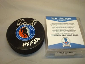 Bernie Parent Signed Hall Of Fame Hockey Puck Auto Flyers Beckett BAS COA 1B - Picture 1 of 3