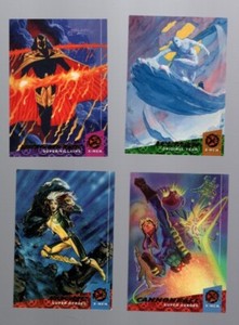 Lot of 4 Marvel Fleer trading cards Cannonball Rogue Iceman Reignfire