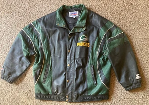 Chaqueta de CUERO de Colección Años 90 NFL Starter PRO-LINE Green Bay PACKERS Cremallera Completa - XL - Imagen 1 de 13