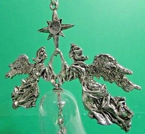 Campana cristallo angeli argento ornamento Hallmark HOLIDAY CIMELIO 1988 - Foto 1 di 10