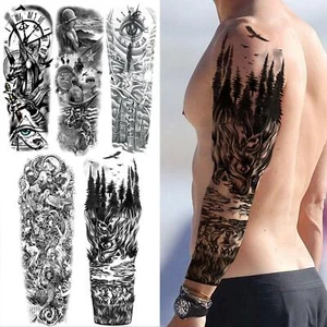 Tatuajes Temporales Mangas Brazos 3d Resistentes Al Agua Para Mujeres Hombres - Picture 1 of 49