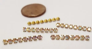 18 VINTAGE ÖSTERREICHISCHE KRISTALL AB GLAS 8 STRASS 22mm. MESSING BIEGESTANGEN N178 - Bild 1 von 2