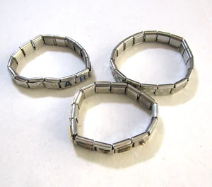 3 Smart Charm D'linQ Italy Stainless Stretch Bracelet 5*6,*7 Inch - Picture 1 of 6