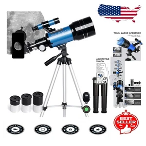 Portable Beginner Telescope with 3 Optical Eyepieces & Easy Assembly for Kids - Picture 1 of 8