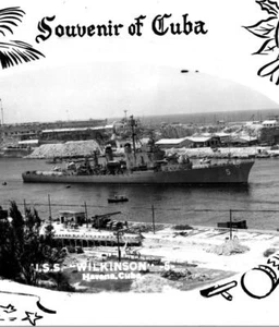 USN Destroyer USS Wilkinson In Havana Cuba Picture Postcard Souvenir of Cuba - Picture 1 of 1