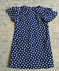 Vintage Girls Blue w/ White Stars Short Sleeve Shift Dress size 8