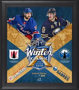 2018 NHL Winter Classic Rangers vs Sabres Framed 15x17 Collage & Pieces of Puck