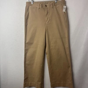 Gap pants jeans women 16 tall High-Rise Wide-Leg Crop Tan khaki 36 x 29.5 NWT - Picture 1 of 7