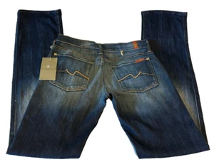 7 Seven For all Mankind "STRAIGHT LEG" Women's Dark Wash Blue Jeans size 27 - Picture 1 of 10