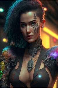 Cyberpunk Princess Sci-fi Luminous Futuristic Art Print 564177304 - Picture 1 of 1