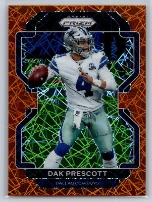 2021 Panini Prizm #242 Dak Prescott Orange Lazer Prizm - Image 1 of 2