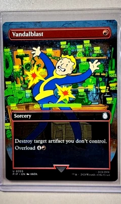 2024 MTG Magic the Gathering Fallout Borderless 355 Vandalblast Pip Boy Fall Out - Image 1 of 3