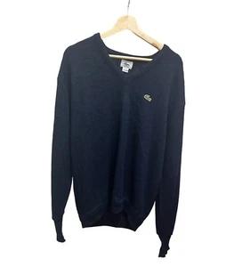Vintage 1980s Lacoste IZOD Navy V-Neck Sweater Men’s Large - Picture 1 of 3