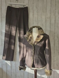 Damen Kaliko Software 2 Teiler Winter Hosen Jacke Anzug Kunstfell Größe 14 - Bild 1 von 17