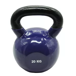 20Kg Iron Vinyl Kettlebell Weight - Gym Use Russian Cross Fit Strength Training - Picture 1 of 5