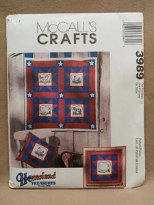 Patrón de costura McCall's 3989 para edredón Homeland Treasures American Farm SIN CORTAR - Imagen 1 de 1
