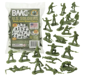 BMC 67013 1/32 Plastic Army Women 36pc OD Green Female Soldier Figures Made in U - Bild 1 von 1
