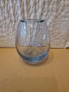 Vintage 1950's Holmegaard Per Lütken Hellas Drop Glass Vase In Light Blue Signed - Picture 1 of 9