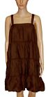 Dark Brown Ruffled Floaty Dress Size 14 Gap 