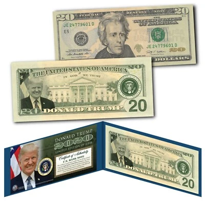DONALD TRUMP 2020 45th President Genuine Legal Tender Official $20 Bill LTD 2020 - Image 1 of 3