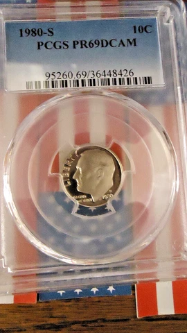1980 S 10C ROOSEVELT DIME  PCGS PR69DCAM Cover