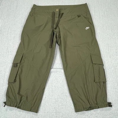 Nike Verde Carga Capris Mujer M 3/4 Longitud Utilidad Y2K Senderismo Exterior Bolsillos Foto 1 de 4