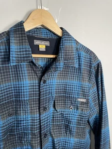 Herren Eddie Bauer blau schwarz kariert Travex Flanell Hemd Größe Tall Medium - Bild 1 von 4