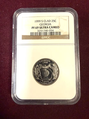 1999-S Clad 25 Cent Georgia State Quarter NCG PF69 UCAM #CP20 - Image 1 of 2