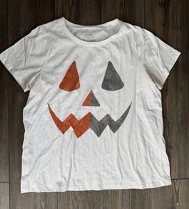 Camisa Grayson Threads Para Mujer Plus 1x Blanco Gráfico Halloween Jack O Lantern Camiseta - Imagen 1 de 5