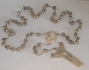 Sehr großer 9 Fuß Vintage italienischer Alabastrit Wandbehang Rosenkranz lang Made in Italy - Bild 1 von 7