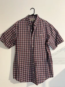 Duluth Trading Relaxed Fit a quadri manica corta con bottoni taglia Large L Coolmax - Foto 1 di 3