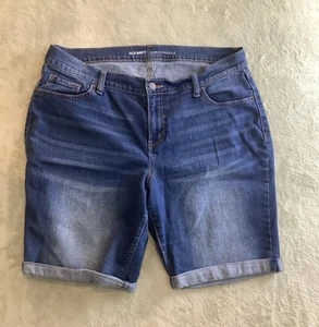 Old Navy Shorts Curvy Profile Regular Blue Denim Cotton Blend 5-Pockes Waist 36” - Picture 1 of 12