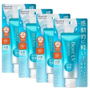 KAO Biore UV 4 PACK Aqua Rich Watery Sunscreen 70g SPF50+/PA++++ - Picture 1 of 2
