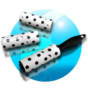 Fusselrolle Halter + 2 Ersatzrolle Kleiderrolle Reiserolle Kleiderbürste Punkte - Bild 1 von 2