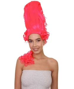 Colonial Lady Large Beehive Neon Pink Wig HW-3445A - Picture 1 of 9
