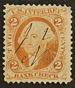 Travelstamps: US Stamps Scott #R6c Revenue Bank Check Used NG Pen Cancel - Picture 1 of 5