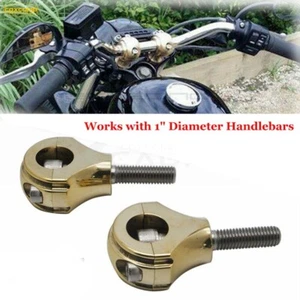 1" HandleBar Bar Mount Clamps Risers 1.5'' Rising For Harley Dyna Electra Glide - Picture 1 of 9