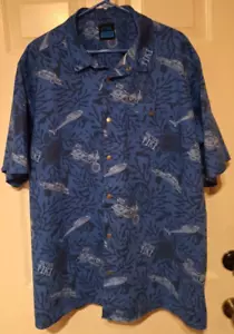 LAPG LA Police Gear Snap Shirt Blue Hawaiian Tactical Tiki Shirt Mens 2XL - Picture 1 of 7