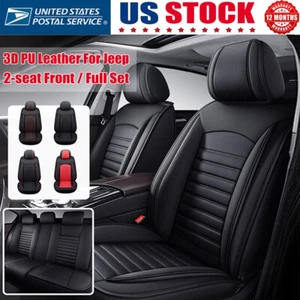 For Jeep Car Front/Rear Seat Covers 3D PU Leather Full Surround Cushion Mat Auto - Picture 1 of 32