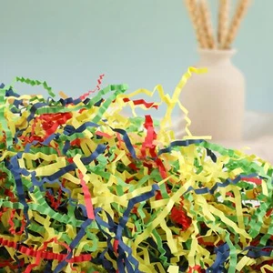 2 LB Carnival Mix Crinkle Cut Paper Shred Gift Wrapping Basket Filling Box - Picture 1 of 9