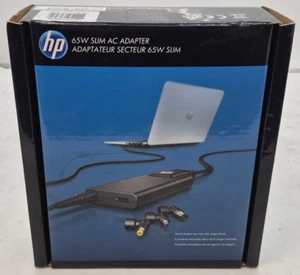 HP 65W Slim AC Power Adapter H6Y82UT#ABA With 3 interchangeable tips - New - Picture 1 of 4