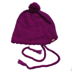 Spacecraft Collective TASSEL POM Womens Hand Knit Beanie One Size Berry NEW - Picture 1 of 2