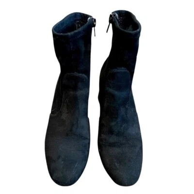 Unisa Casual Fashion Black Suede Ankle Boots Block Heel Zipper Closure Size 7.5 - Image 1 of 3